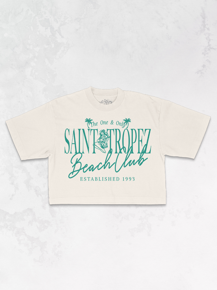Underground Original Design: St. Tropez Beach Club Oversized Cropped TShirt