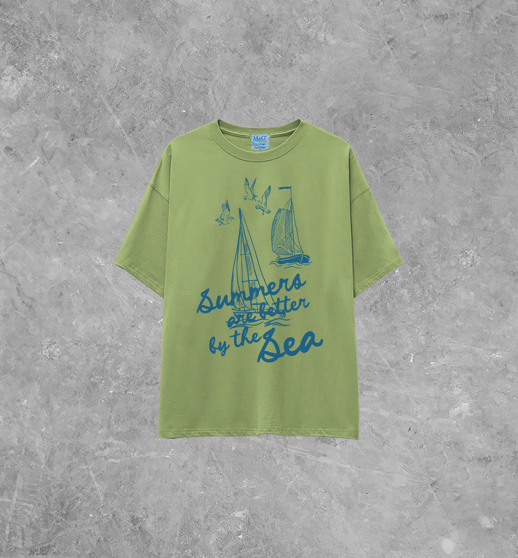 Underground Original Design: Summers are Better By the Sea Lightweight M&O Cotton T-Shirt