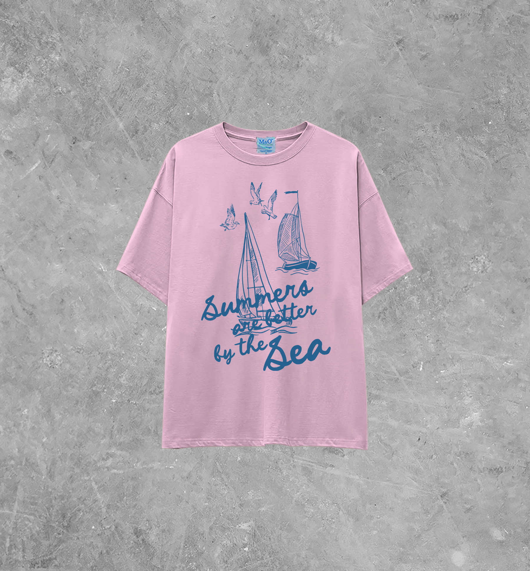 Underground Original Design: Summers are Better By the Sea Lightweight M&O Cotton T-Shirt