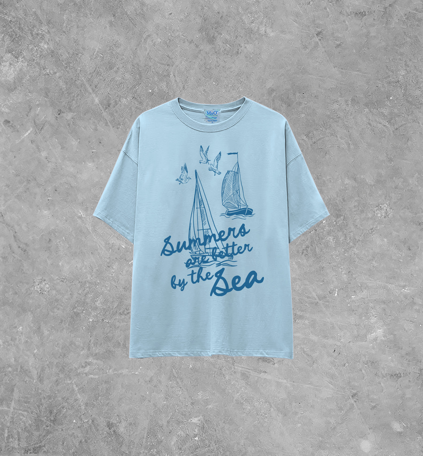 Underground Original Design: Summers are Better By the Sea Lightweight M&O Cotton T-Shirt