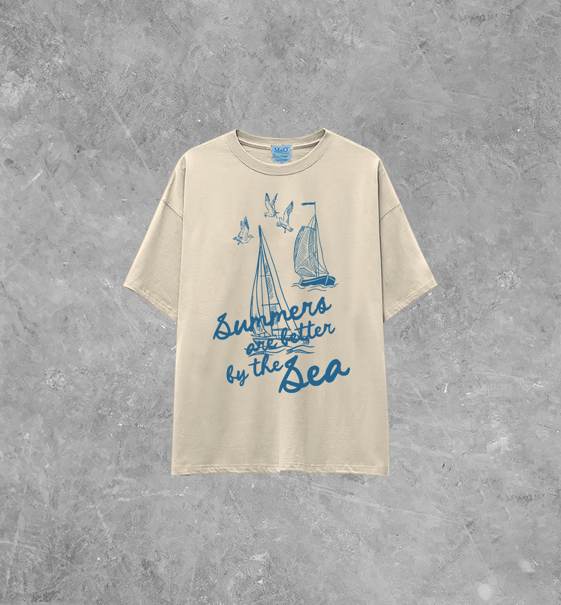 Underground Original Design: Summers are Better By the Sea Lightweight M&O Cotton T-Shirt