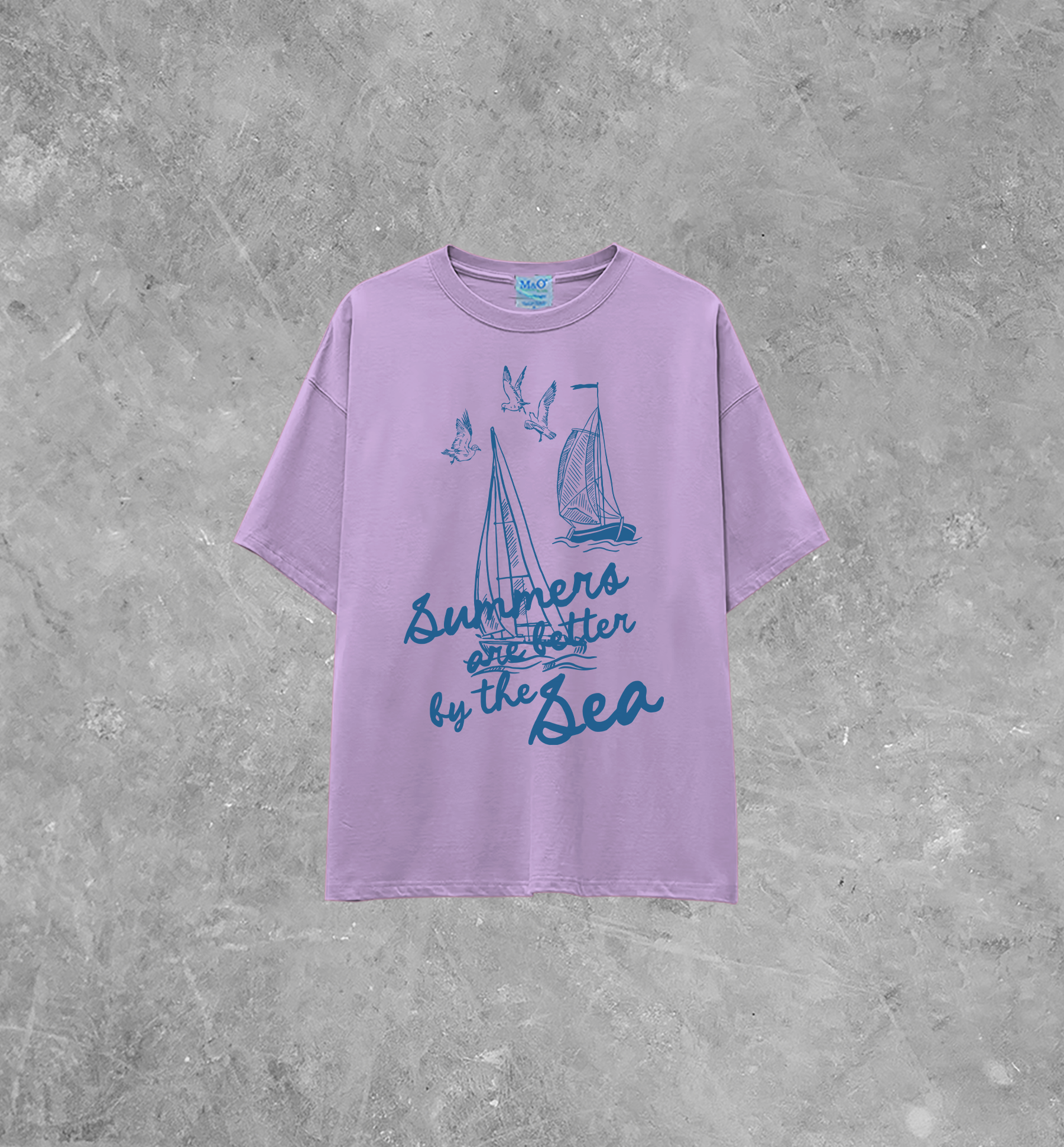 Underground Original Design: Summers are Better By the Sea Lightweight M&O Cotton T-Shirt