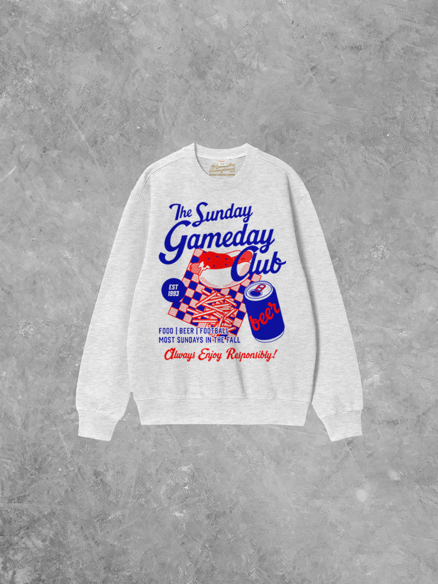 Underground Original Design: Sunday Game Day Club Boxy Cotton Sweatshirt