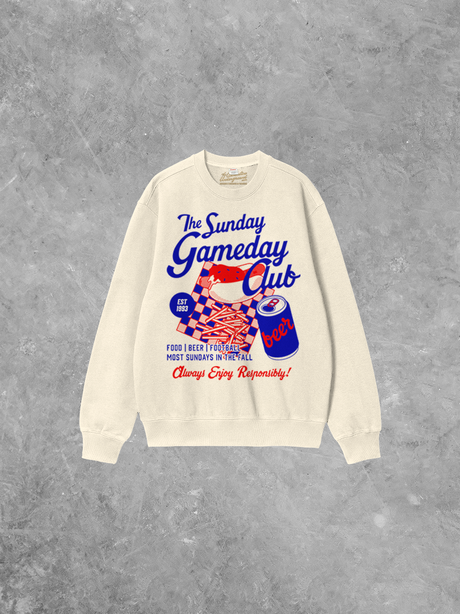 Underground Original Design: Sunday Game Day Club Boxy Cotton Sweatshirt