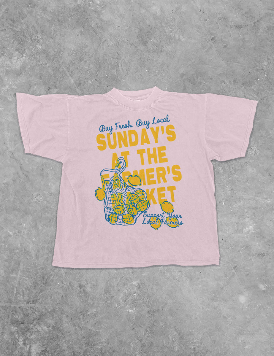 Underground Original Design: Sunday's at the Farmer's Market Boxy Cotton T-Shirt