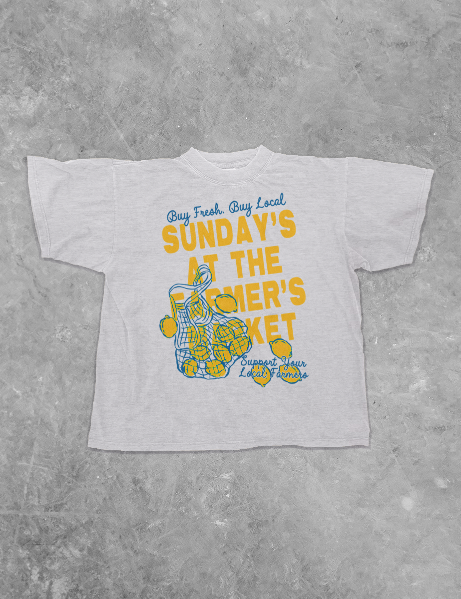 Underground Original Design: Sunday's at the Farmer's Market Boxy Cotton T-Shirt