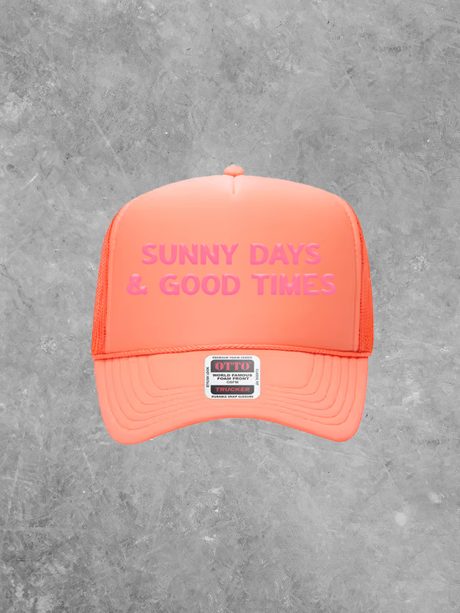 Sunny Days & Good Times, Pink Puff Summer Trucker Hat