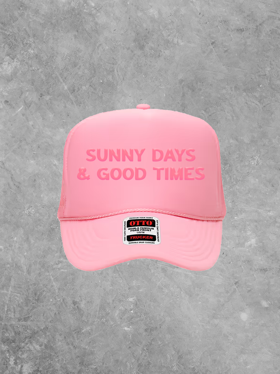 Sunny Days & Good Times, Pink Puff Summer Trucker Hat