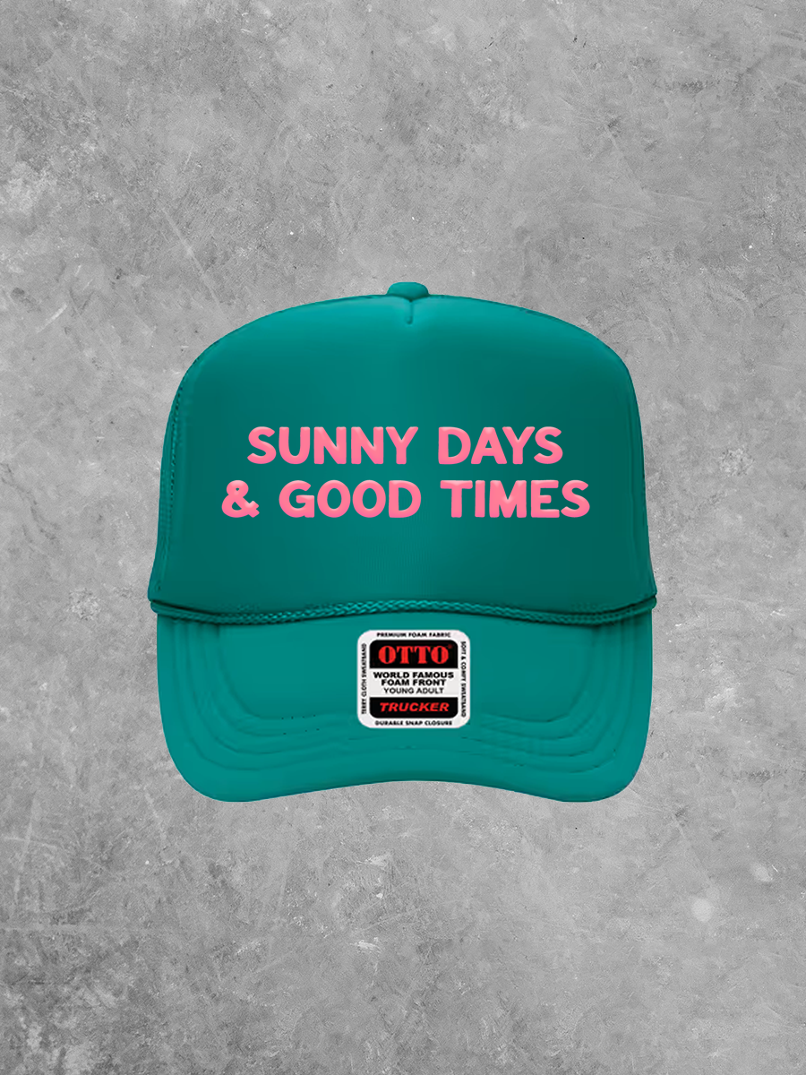 Sunny Days & Good Times, Pink Puff Summer Trucker Hat