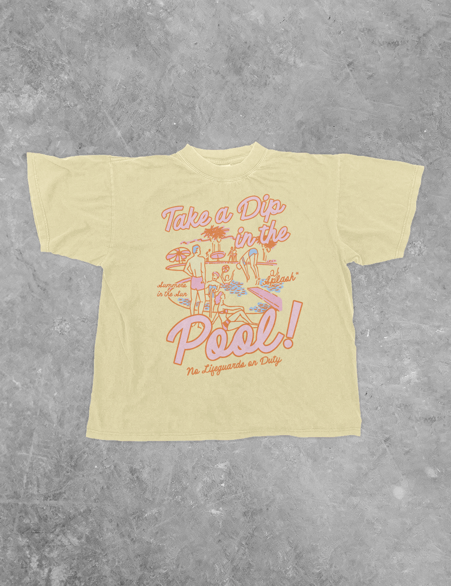 Take a Dip in the Pool, Summer BC Boxy Cotton T-Shirt