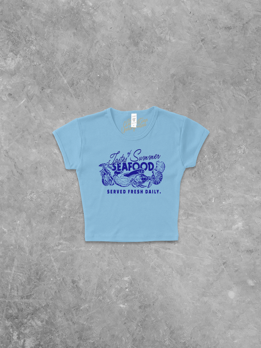 Underground Original Design: Tastes of Summer, Fresh Seafood Micro-Ribbed Baby Tee