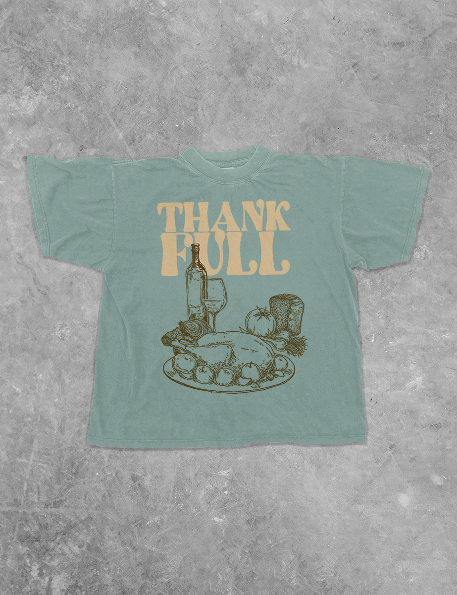 Underground Original Design: ThankFULL, Thanksgiving Boxy Cotton T-Shirt