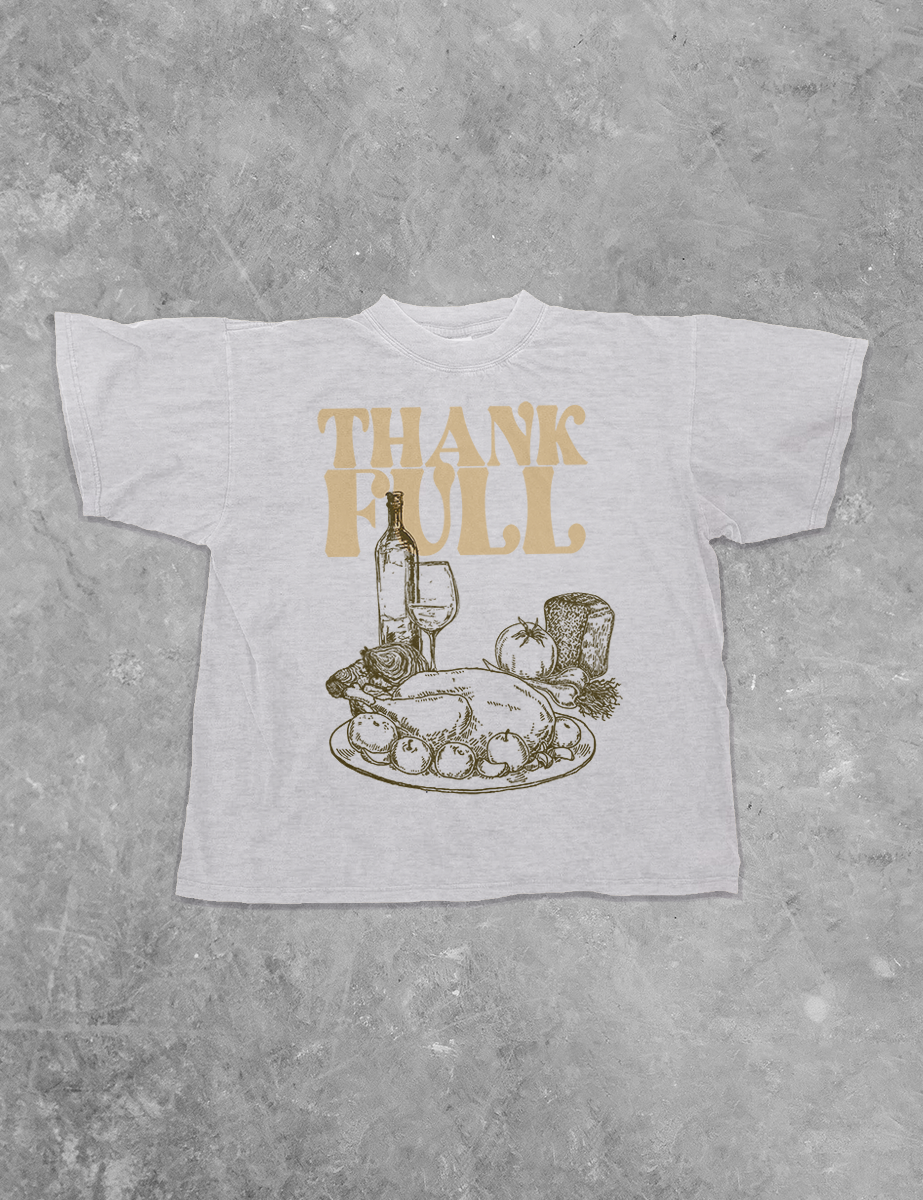 Underground Original Design: ThankFULL, Thanksgiving Boxy Cotton T-Shirt