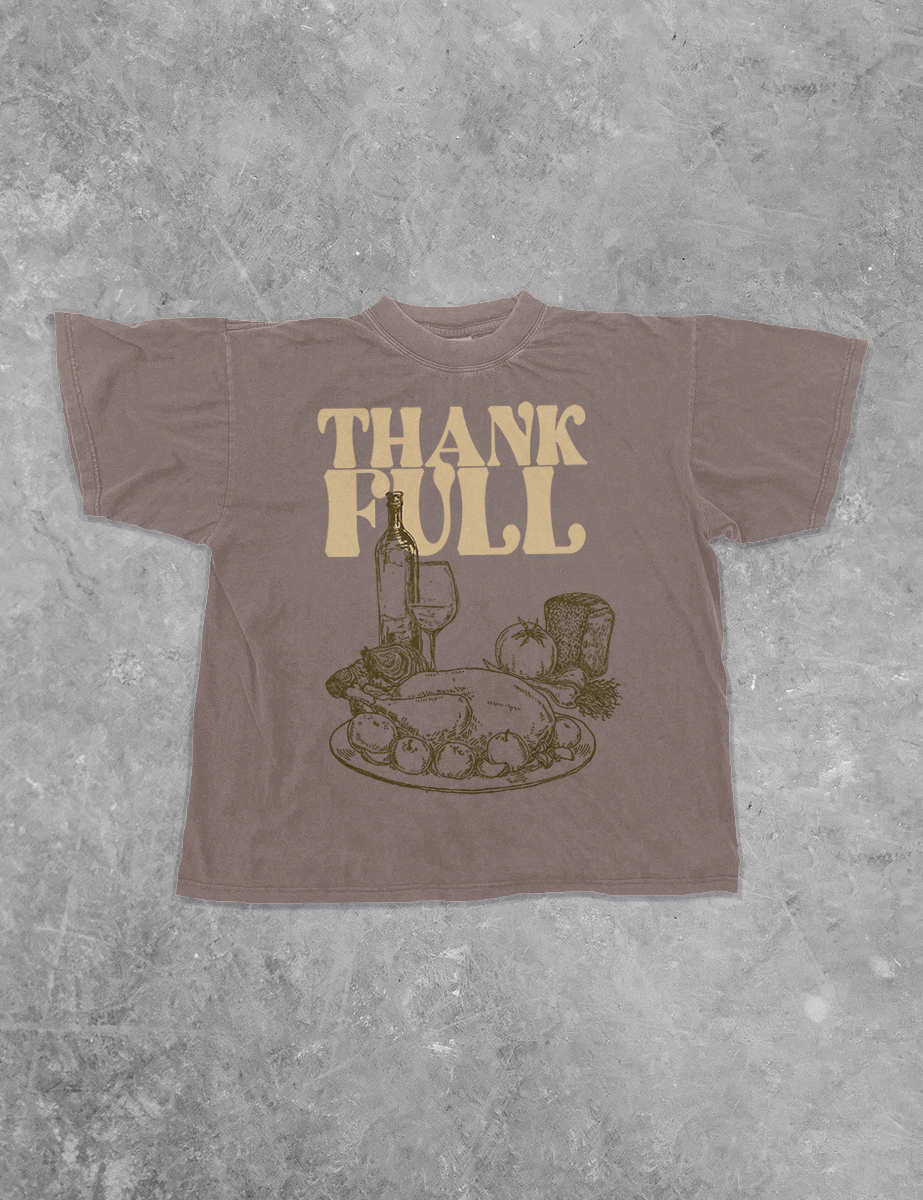 Underground Original Design: ThankFULL, Thanksgiving Boxy Cotton T-Shirt