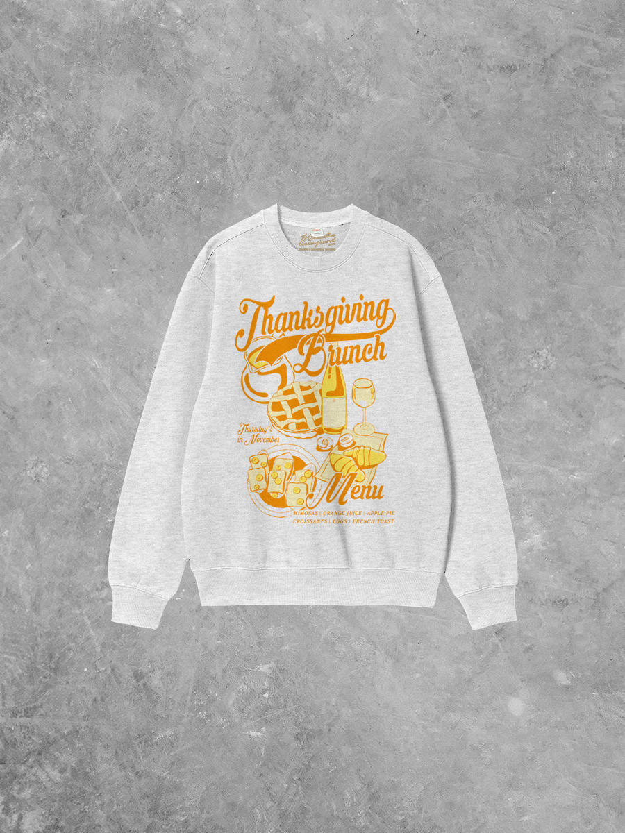 Underground Original Design: Thanksgiving Brunch Boxy Cotton 90's Sweatshirt