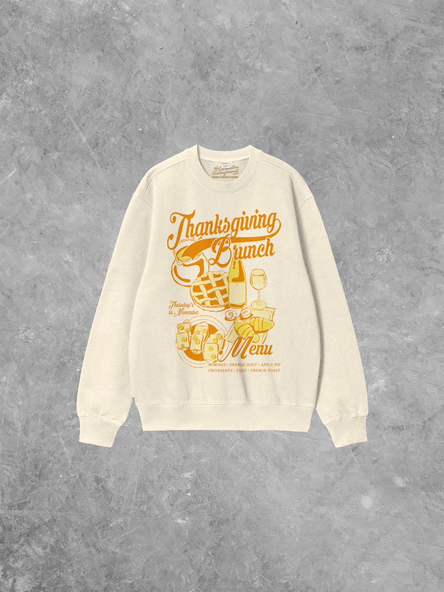 Underground Original Design: Thanksgiving Brunch Boxy Cotton 90's Sweatshirt