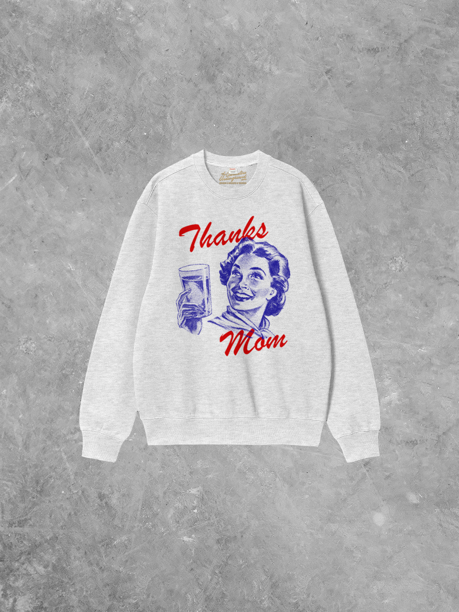 Underground Original Design: Thanks Mom, Mothers Day Boxy Cotton Sweatshirt