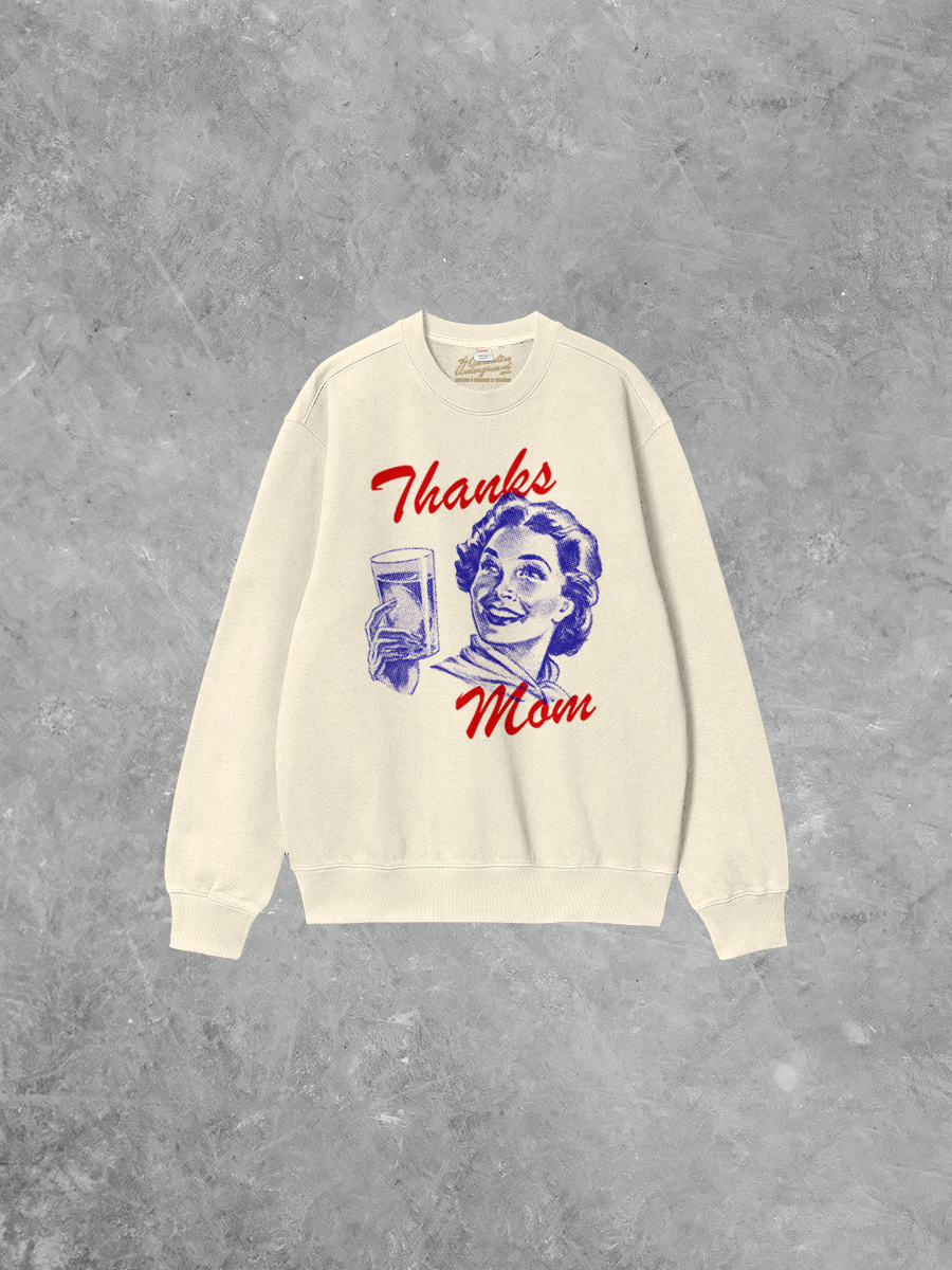 Underground Original Design: Thanks Mom, Mothers Day Boxy Cotton Sweatshirt