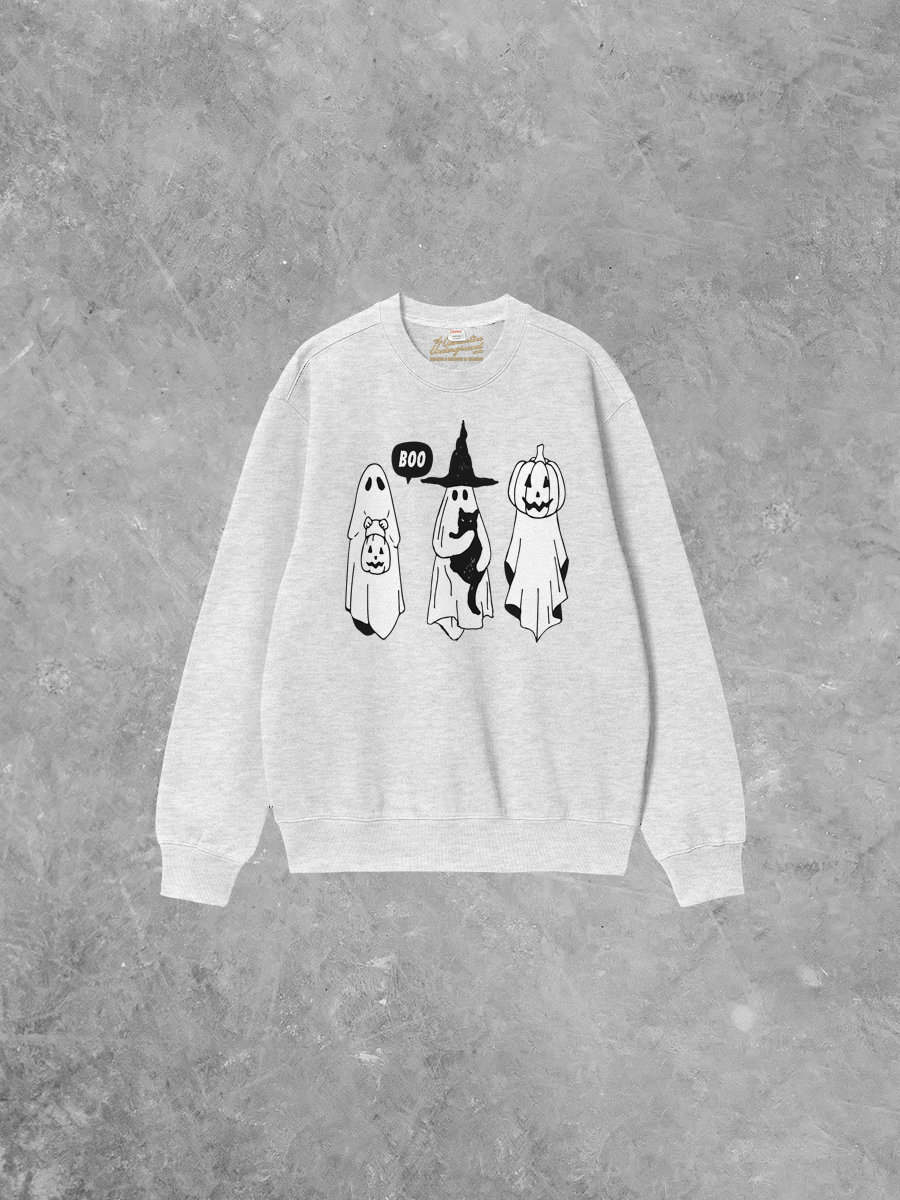 Underground Original Design: Three Little Ghosts Boxy Cotton Sweatshirt