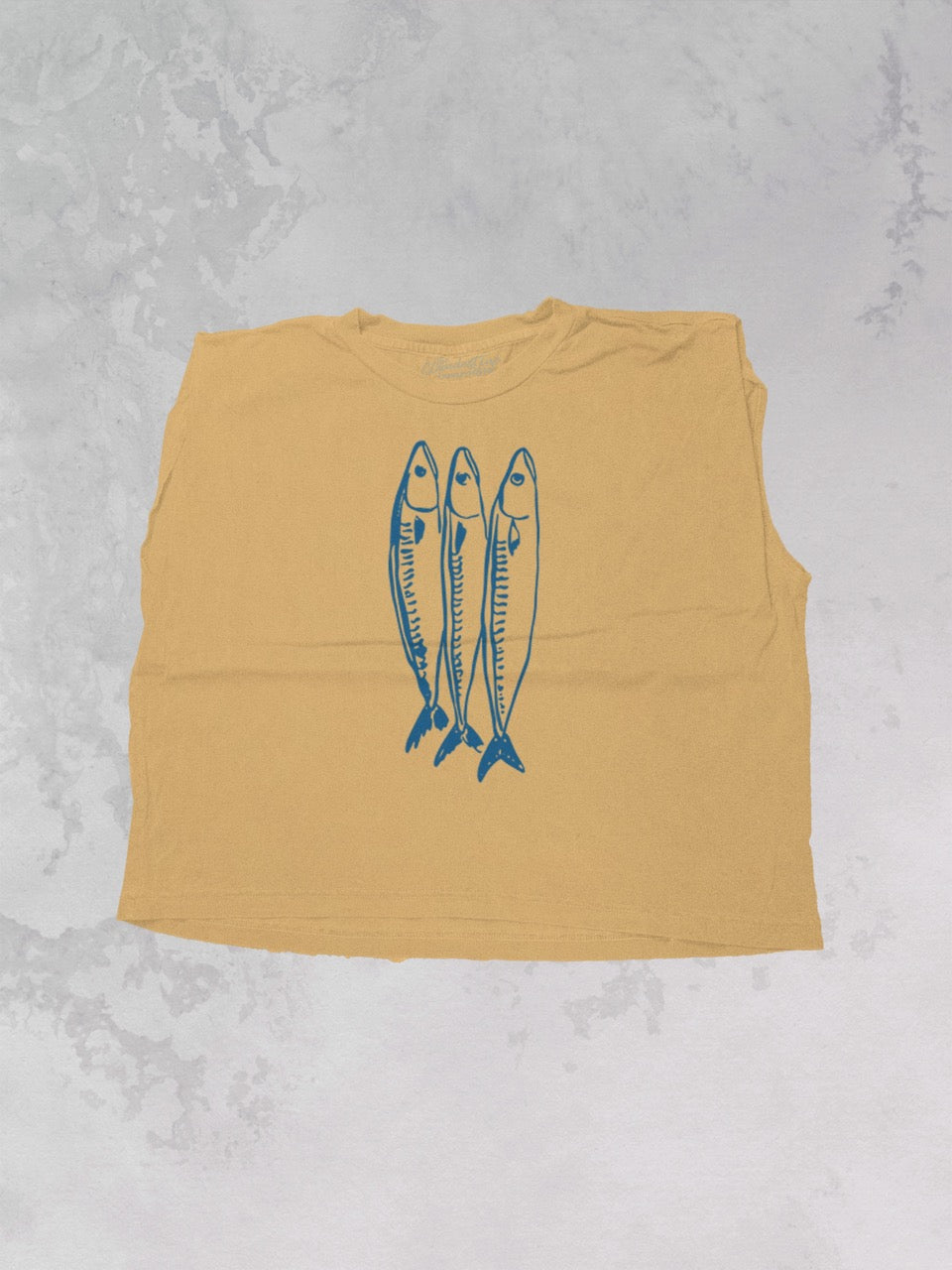 Three Little Fish Vintage Cropped Muscle Tank