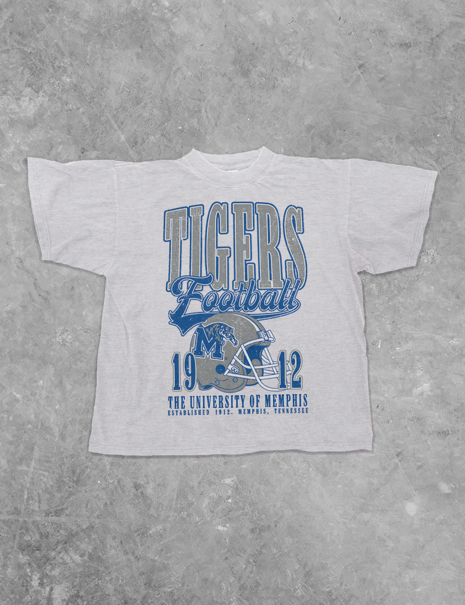 Underground Original Design: 90's Memphis Tigers Football Boxy Cotton TShirt