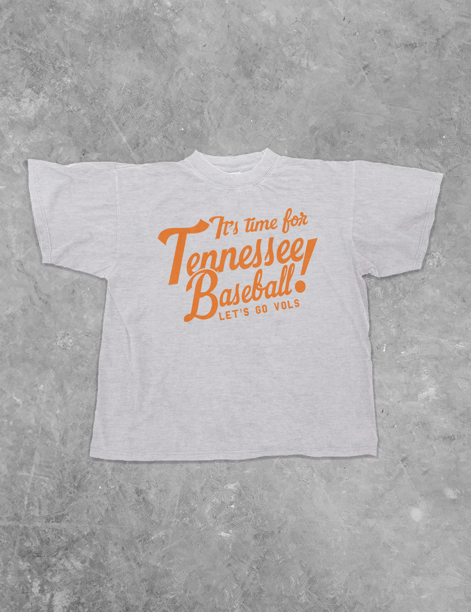 Underground Original Design: It's Time for Tennessee Baseball Boxy Cotton TShirt