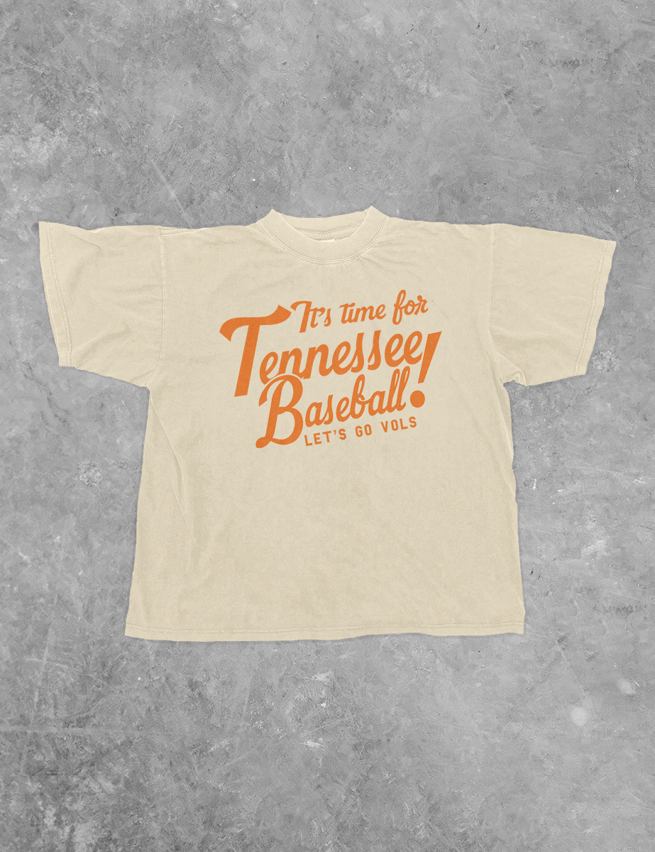 Underground Original Design: It's Time for Tennessee Baseball Boxy Cotton TShirt