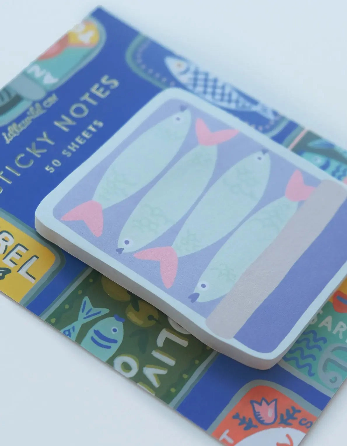 Tinned Fish, Die-Cut Sticky Notepads