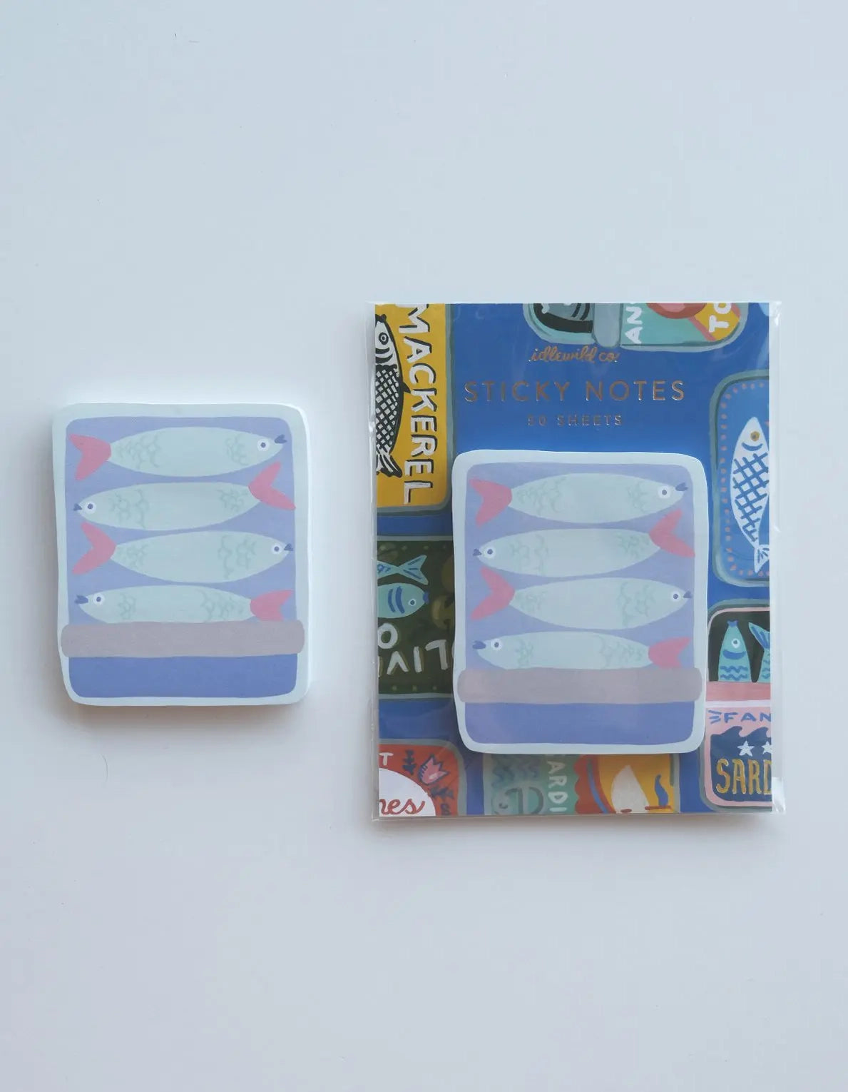 Tinned Fish, Die-Cut Sticky Notepads
