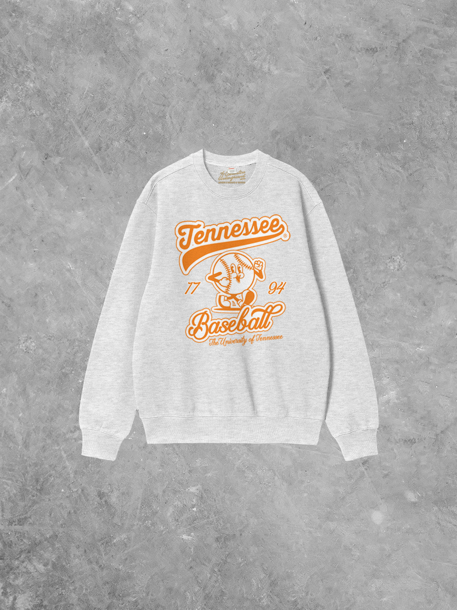 Underground Original Design: Tennessee Vols Baseball Cartoon Boxy Cotton Sweatshirt