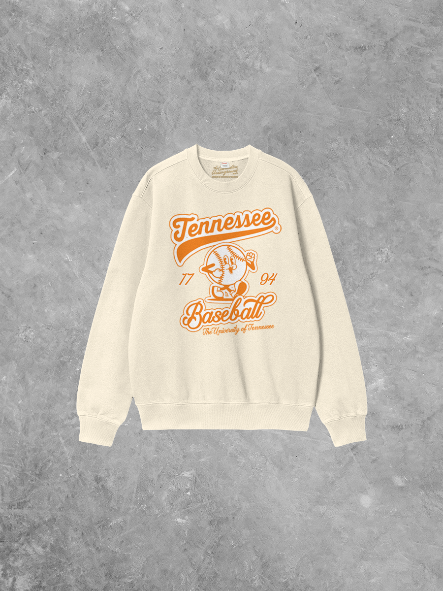 Underground Original Design: Tennessee Vols Baseball Cartoon Boxy Cotton Sweatshirt