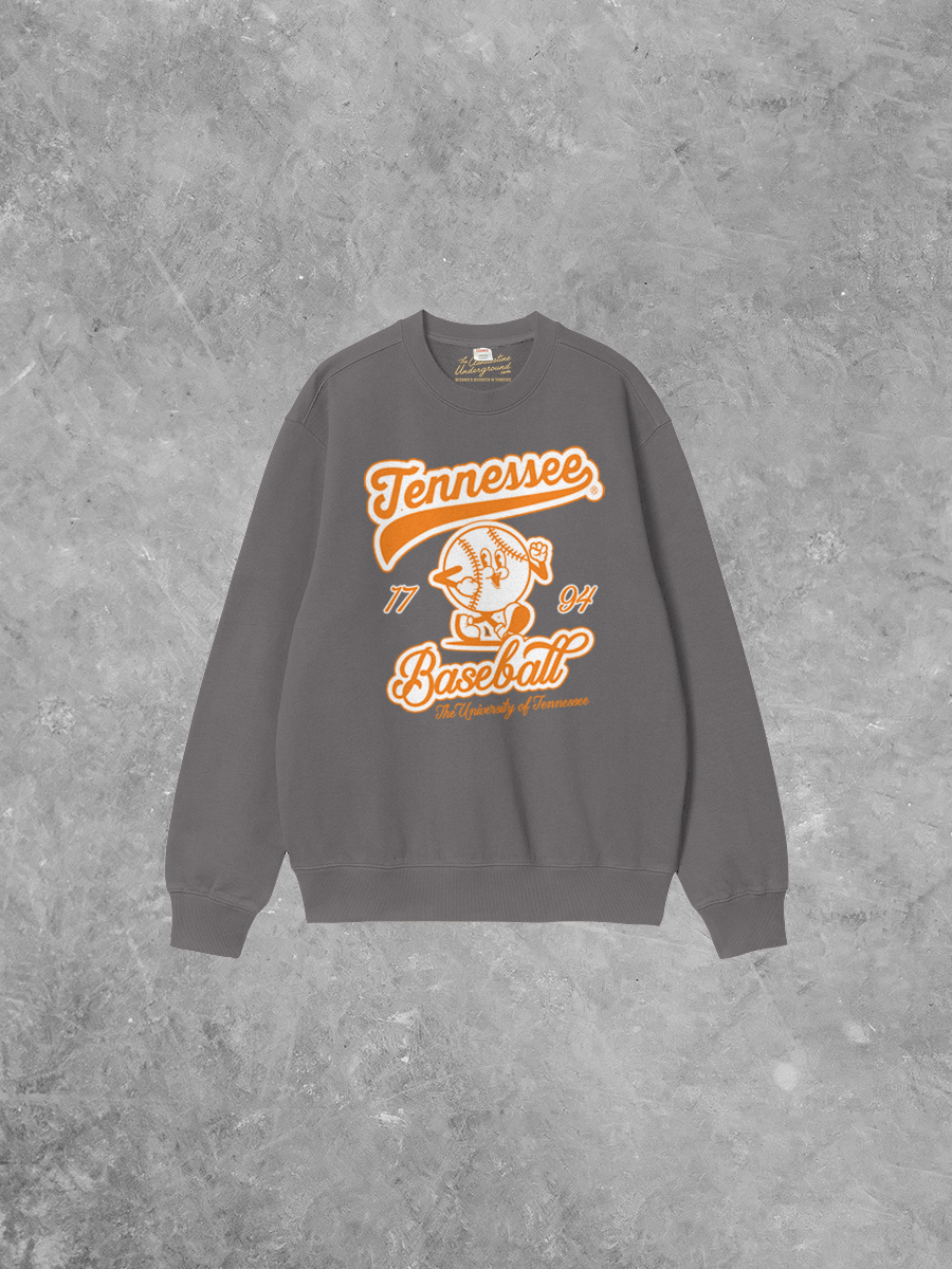 Underground Original Design: Tennessee Vols Baseball Cartoon Boxy Cotton Sweatshirt