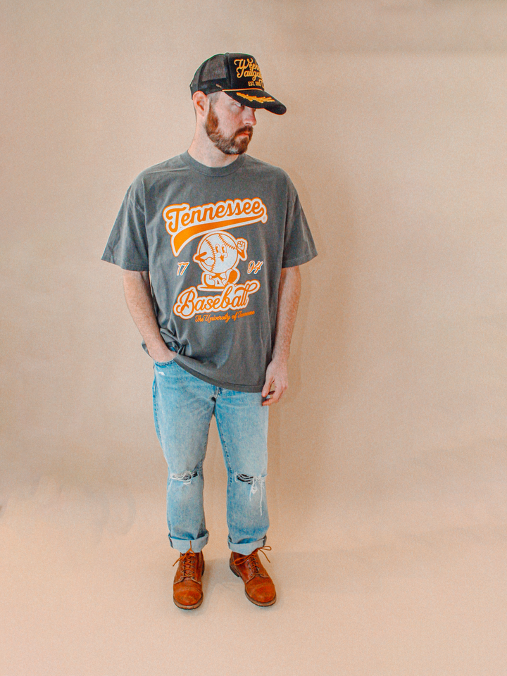 Underground Original Design: Tennessee Volunteers Baseball Cartoon Oversized TShirt