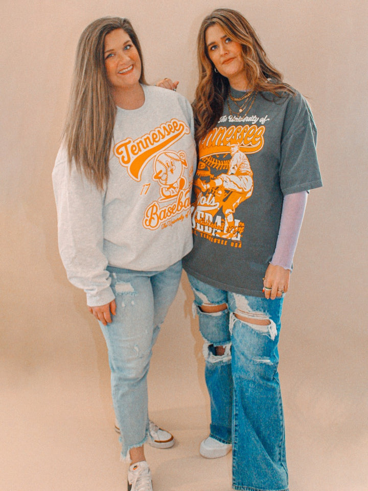 Underground Original Design: Tennessee Vols Baseball Cartoon Oversized 90s Sweatshirt