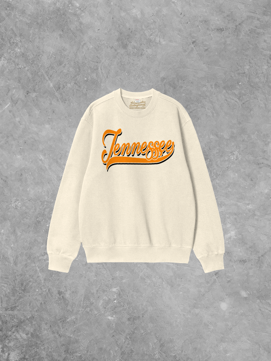 Underground Original Design: 90's Tennessee Script, Orange / Black Boxy Cotton Sweatshirt