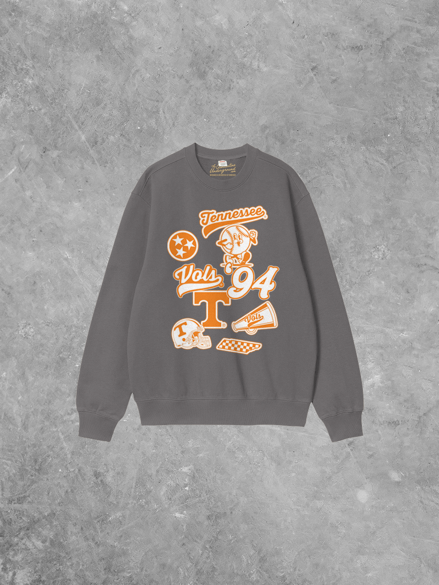 Underground Original Design: Tennessee Vols Collage Boxy Cotton Sweatshirt