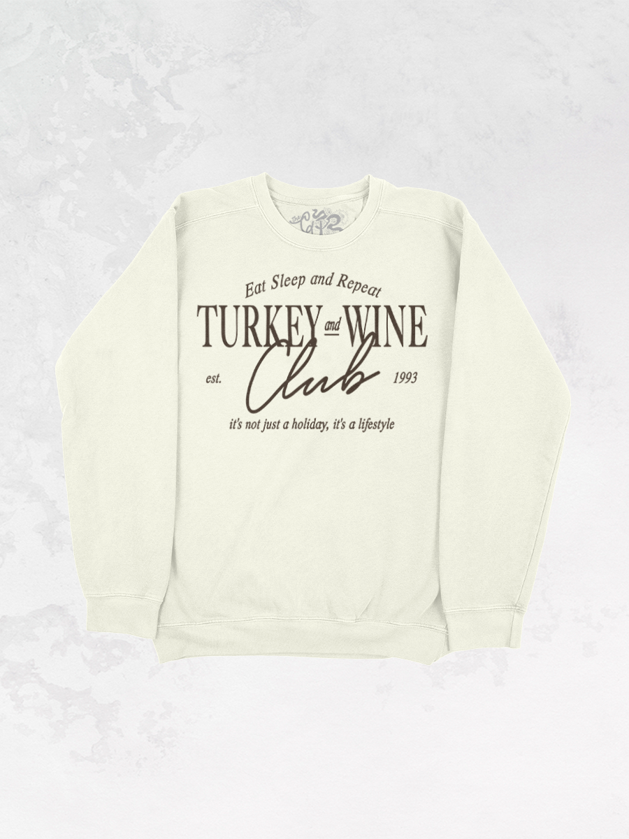 Underground Original Design: Turkey & Wine Club Oversized Vintage Sweatshirt