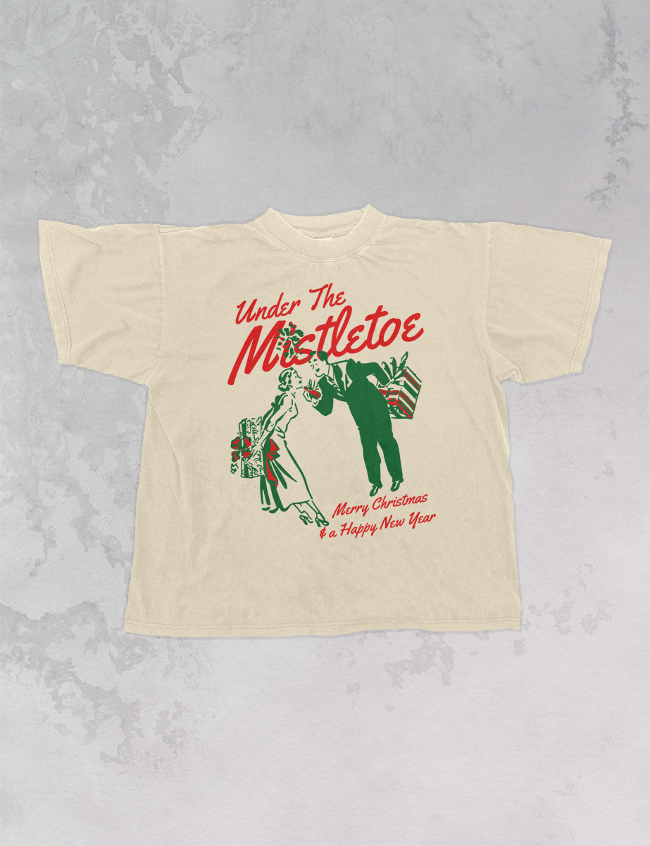 Underground Original Design: See You under the Mistletoe, Holiday Boxy Cotton T-Shirt