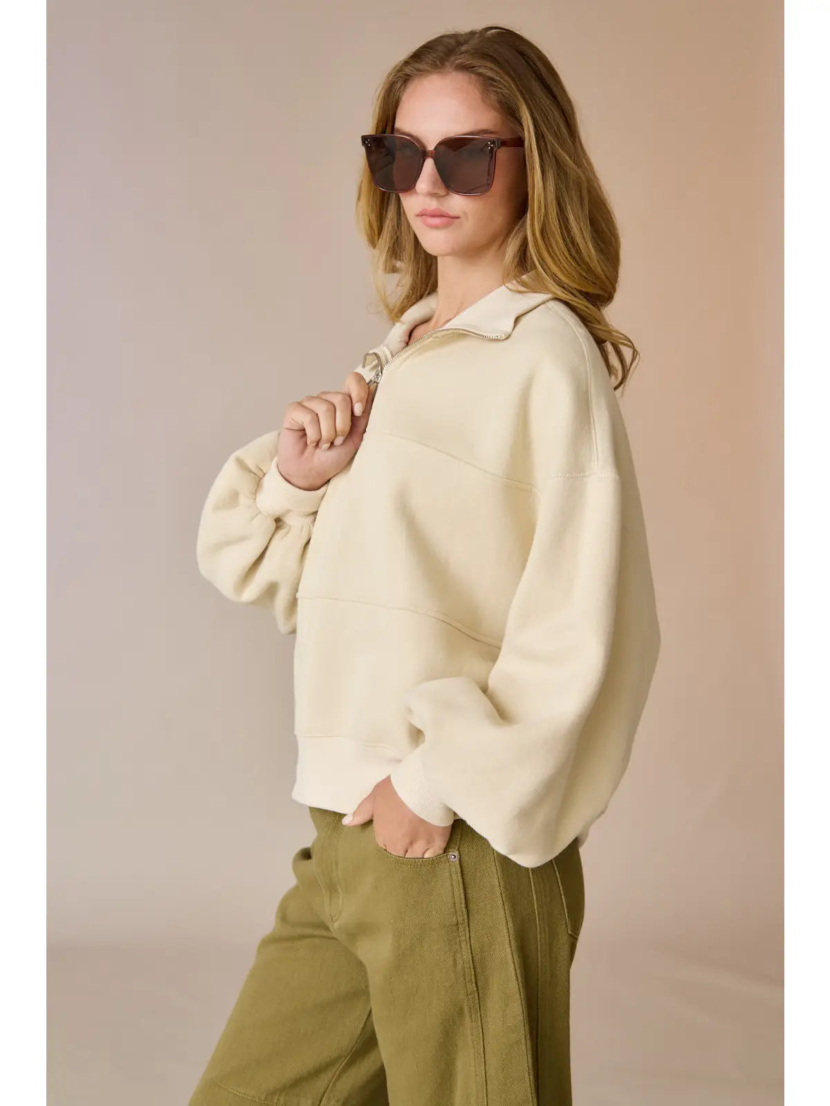 Valerie Half-Zip Oversized Pullover