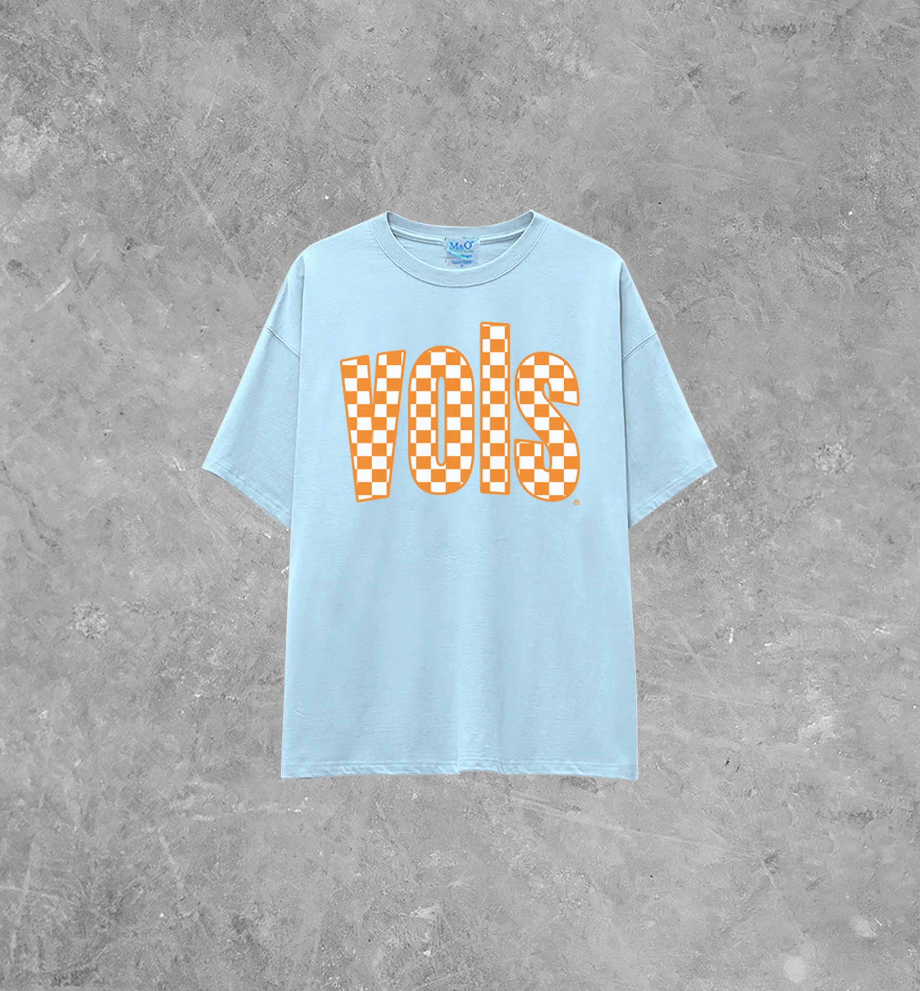 Tennessee Vols, Checkerboard Lightweight M&O Cotton TShirt