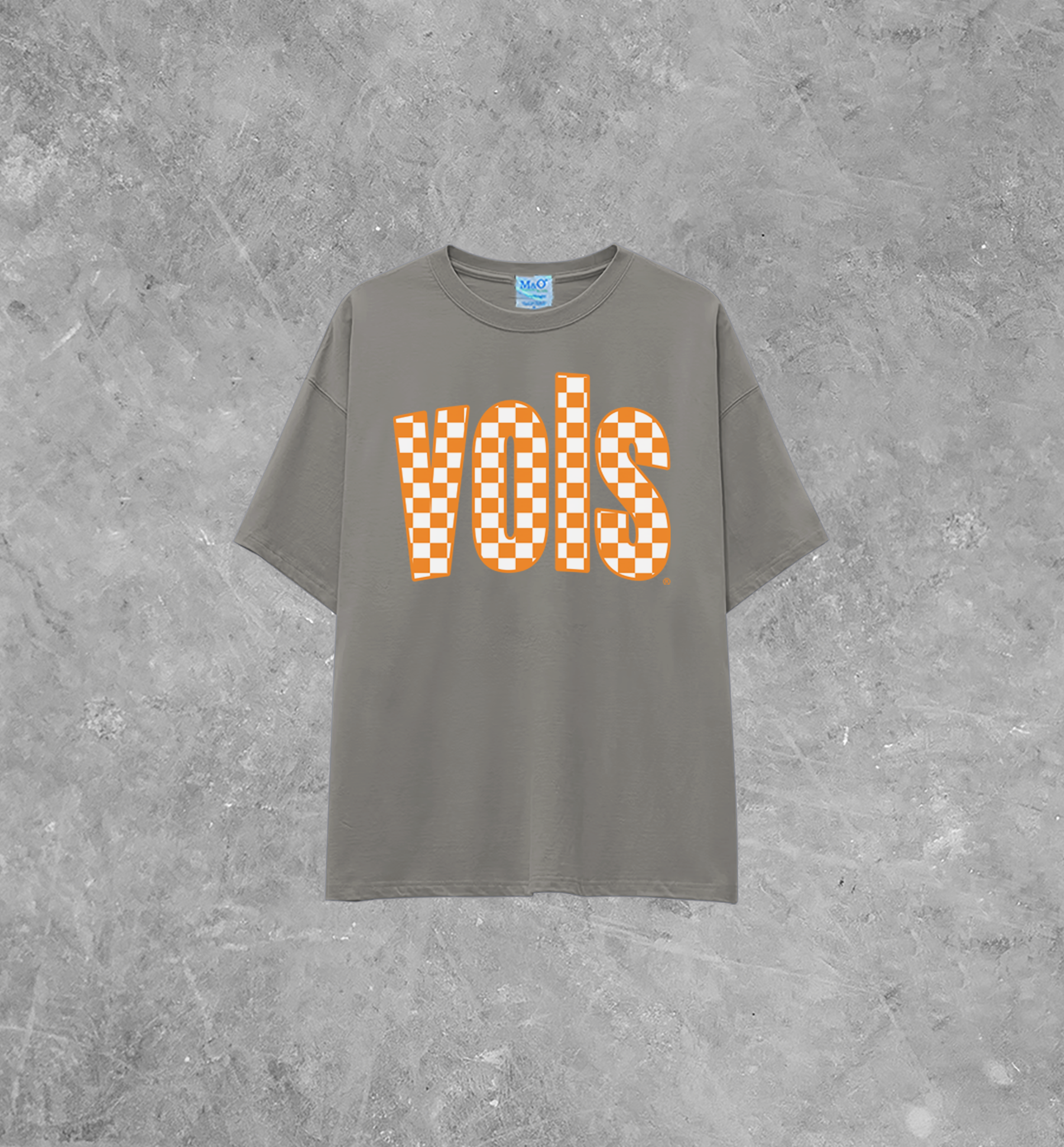 Tennessee Vols, Checkerboard Lightweight M&O Cotton TShirt