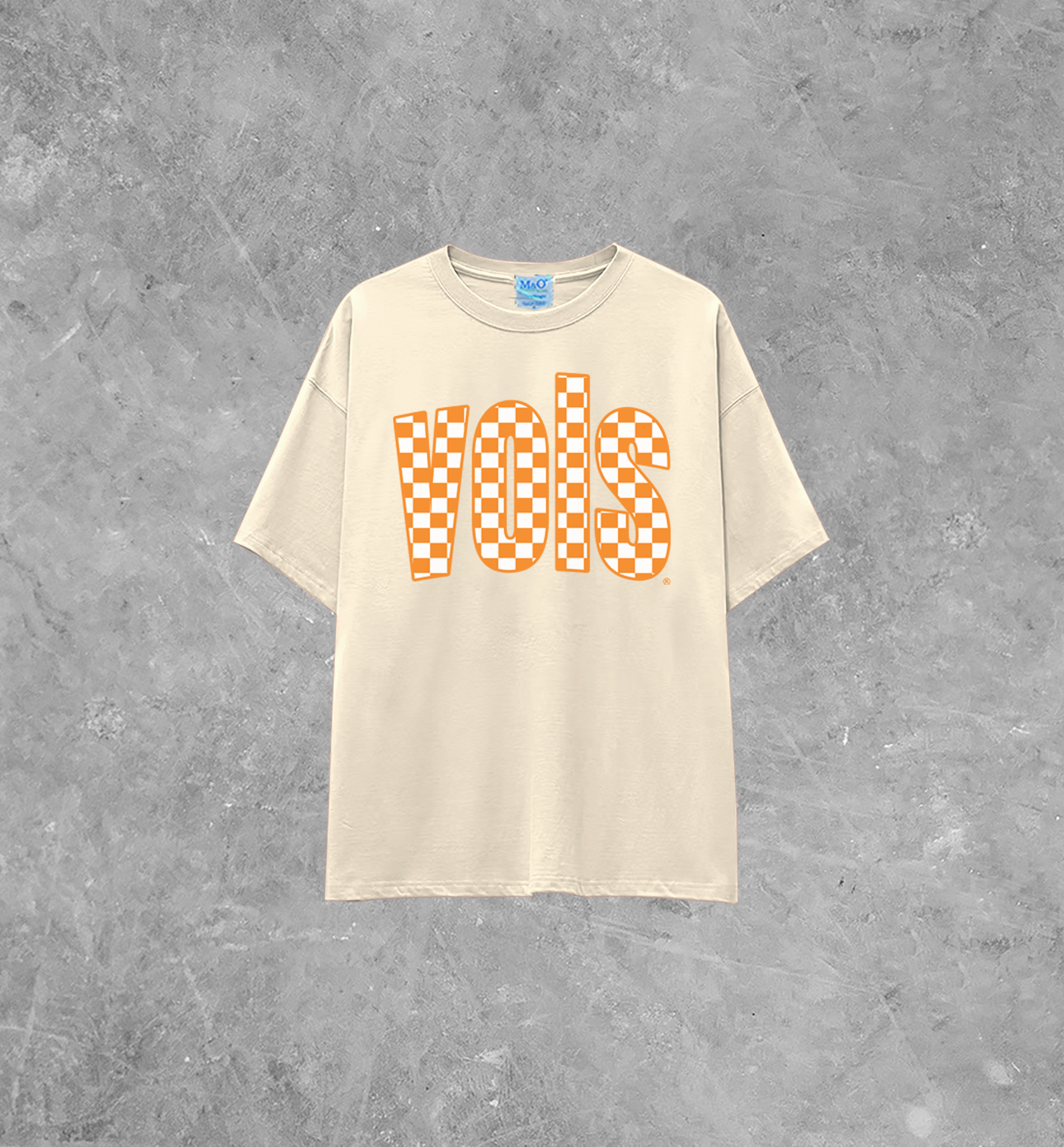 Tennessee Vols, Checkerboard Lightweight M&O Cotton TShirt
