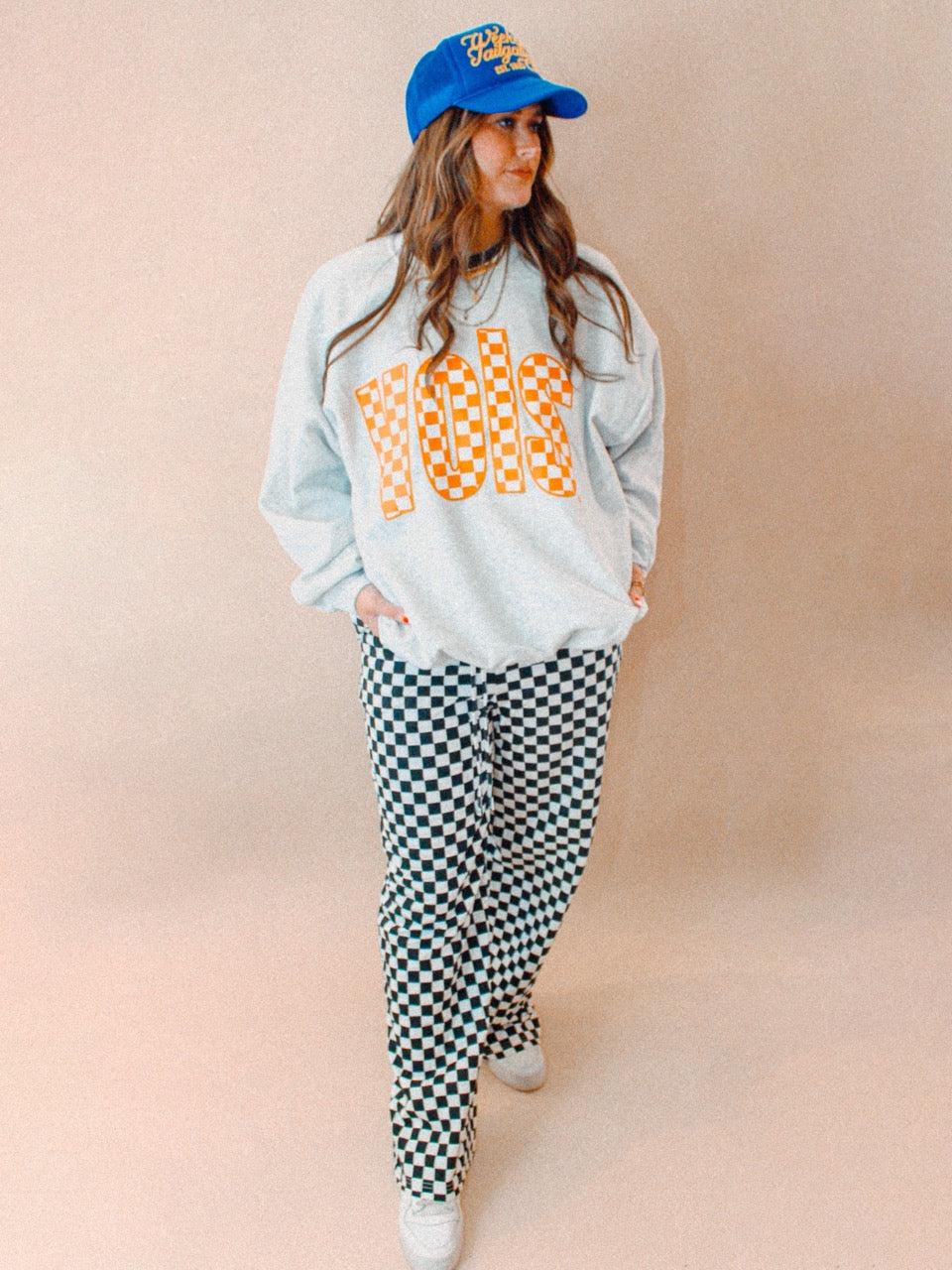 Underground Original Design: 90's Tennessee VOLS, Checkerboard Oversized 90s Sweatshirt