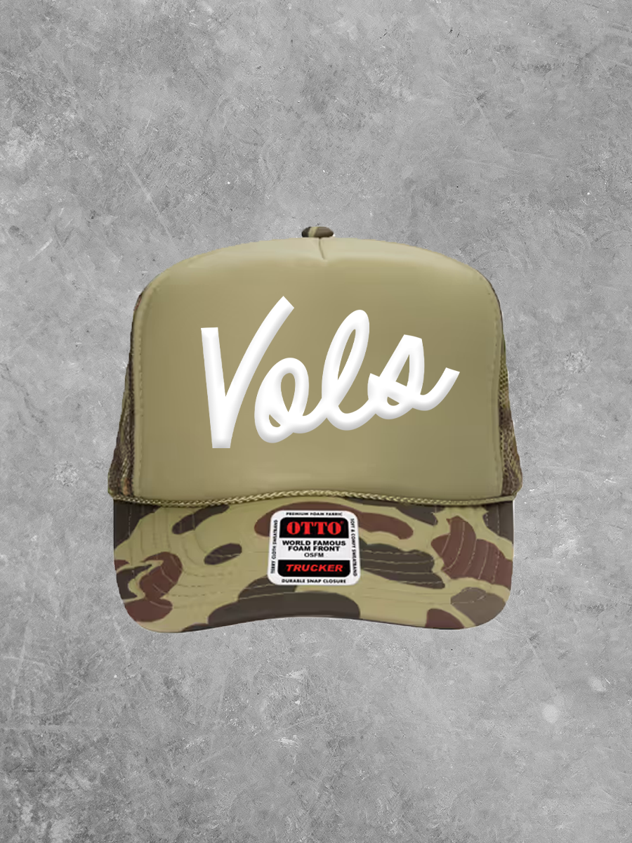 Vols Cursive Lettering, PUFF TN Game Day Trucker Hat