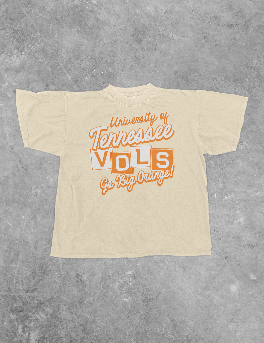 Underground Original Design: VOLS Square Lettering, GBO Boxy Cotton TShirt