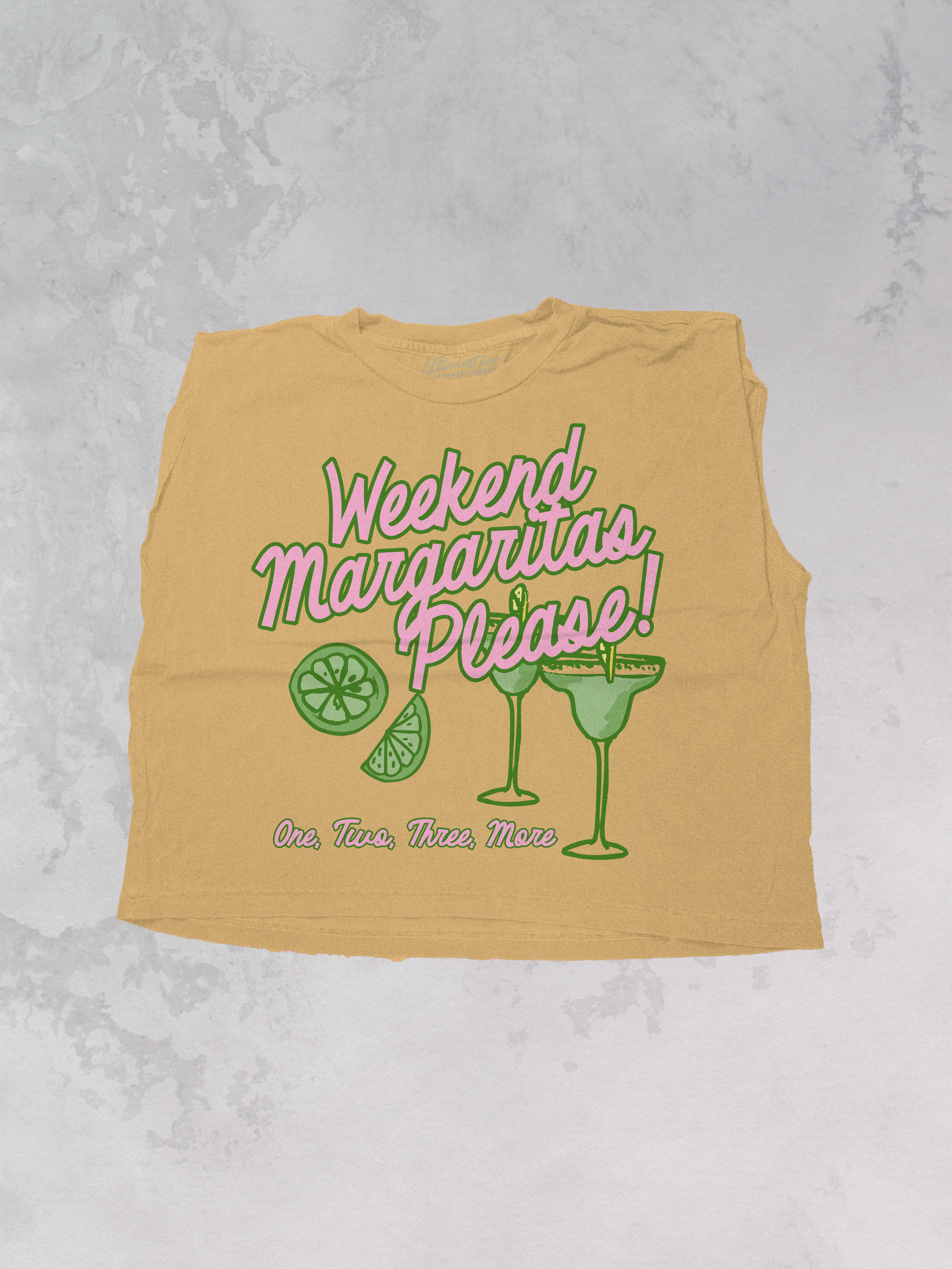 Underground Original Design: Weekend Margaritas Please! Cropped Muscle Tank