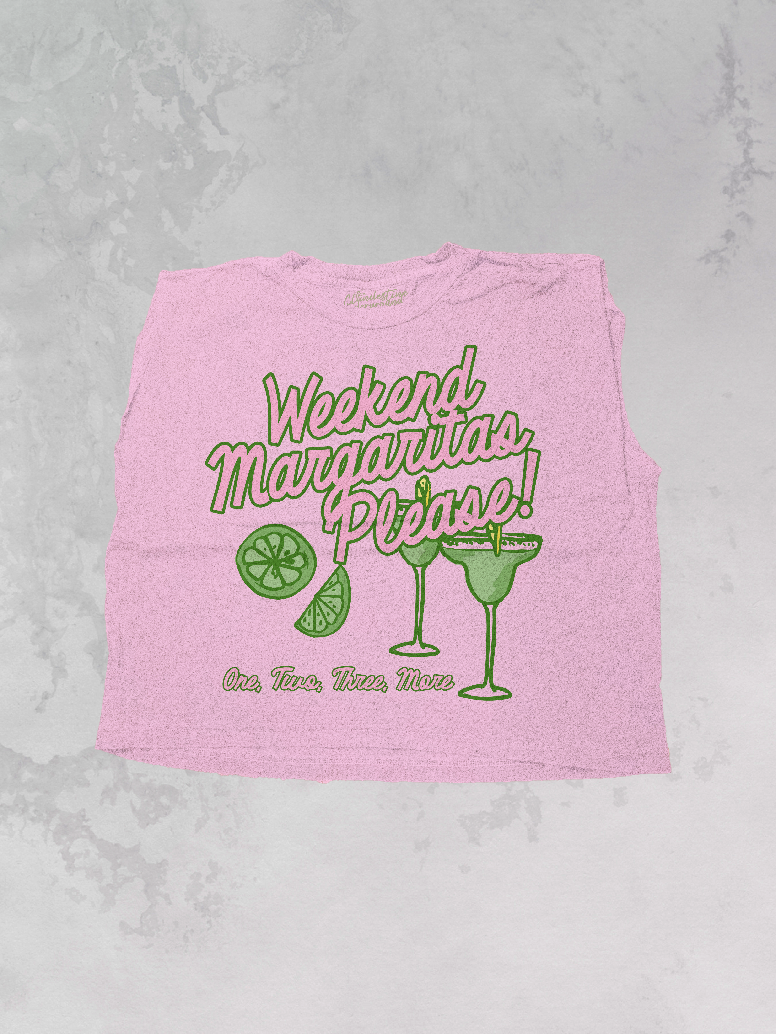 Underground Original Design: Weekend Margaritas Please! Cropped Muscle Tank