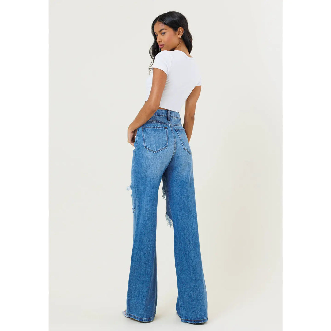 90s Distressed Wide Leg Jeans