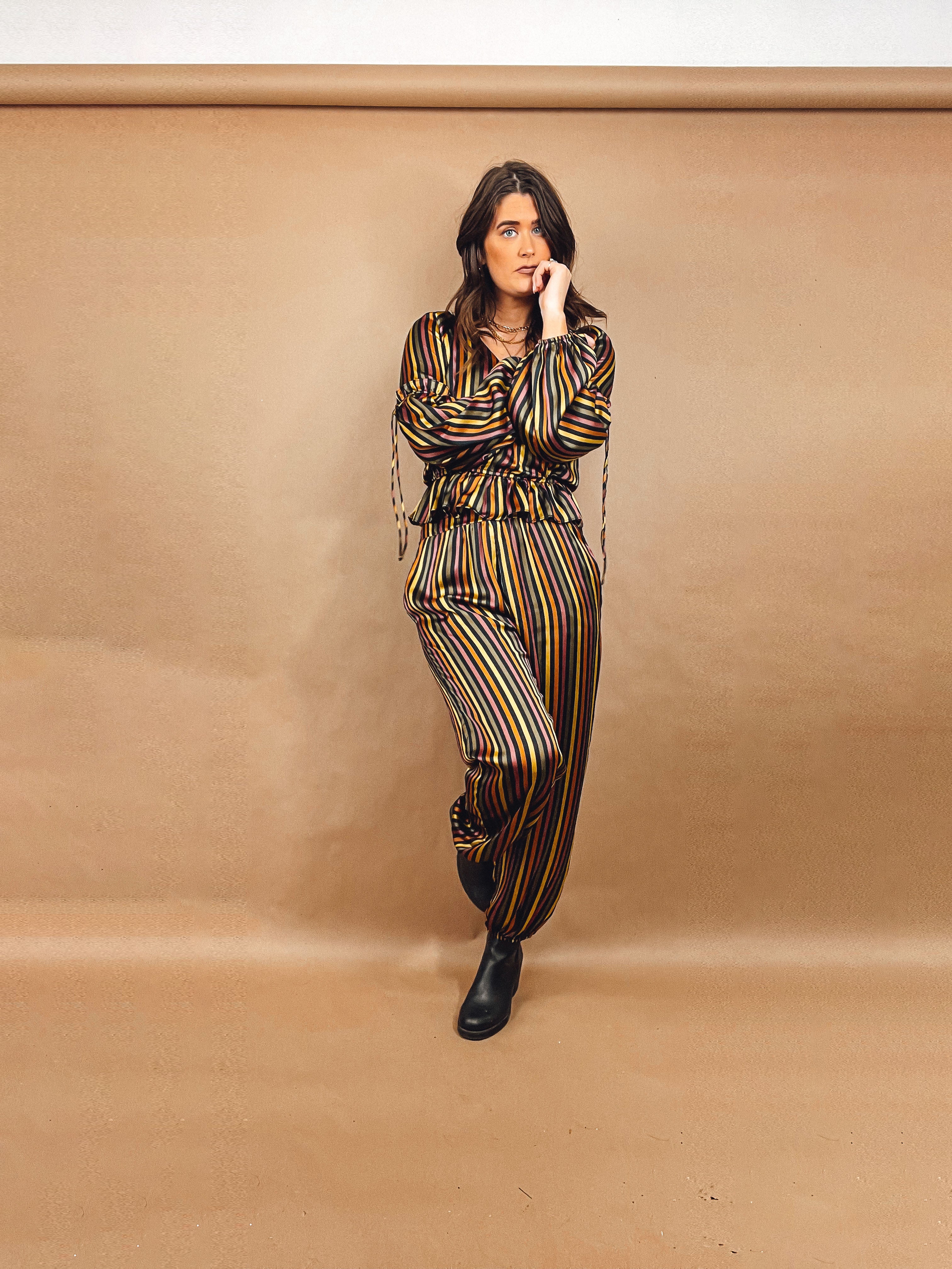 Retro Striped Harem Pants
