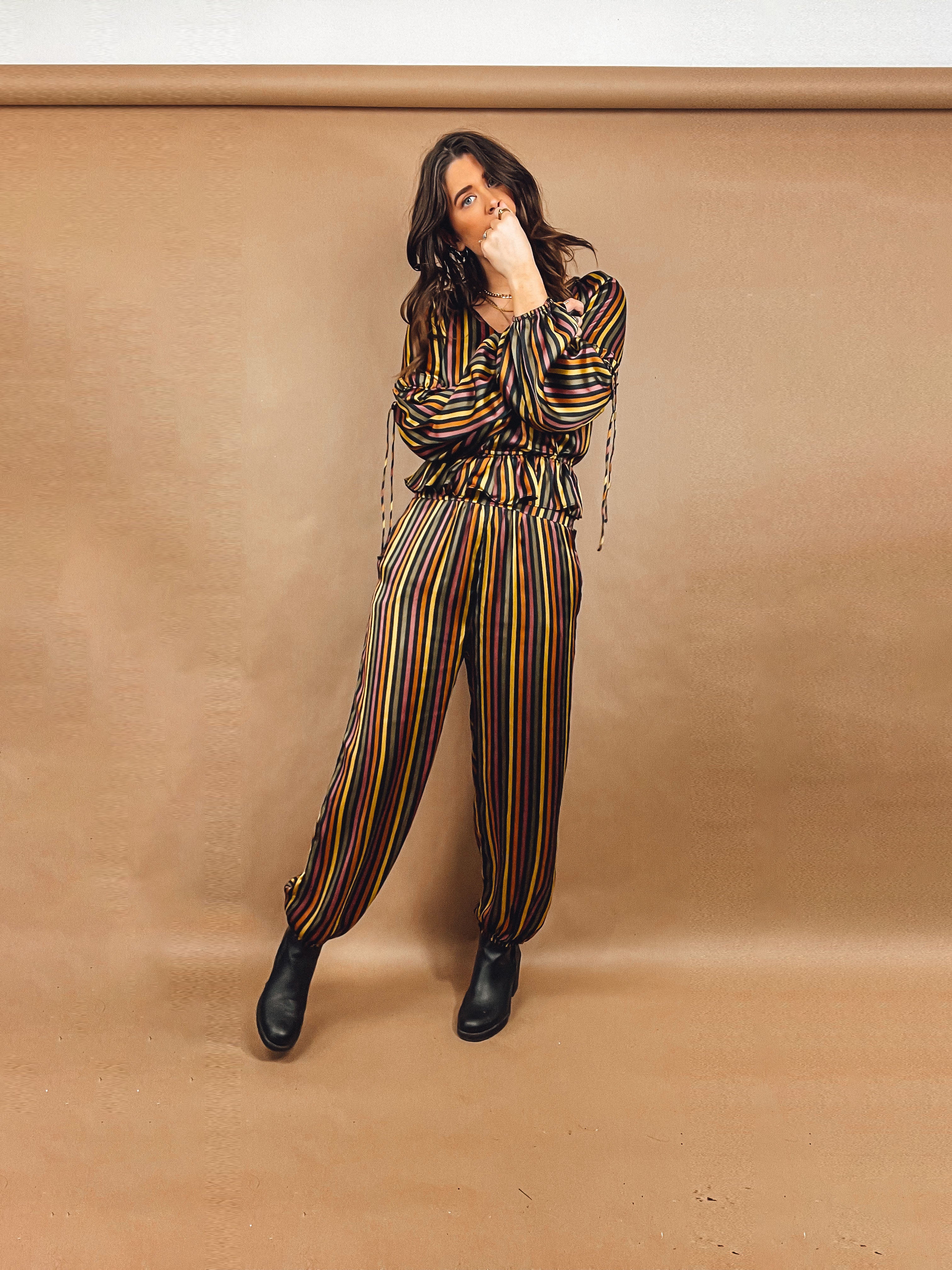 Retro Striped Harem Pants